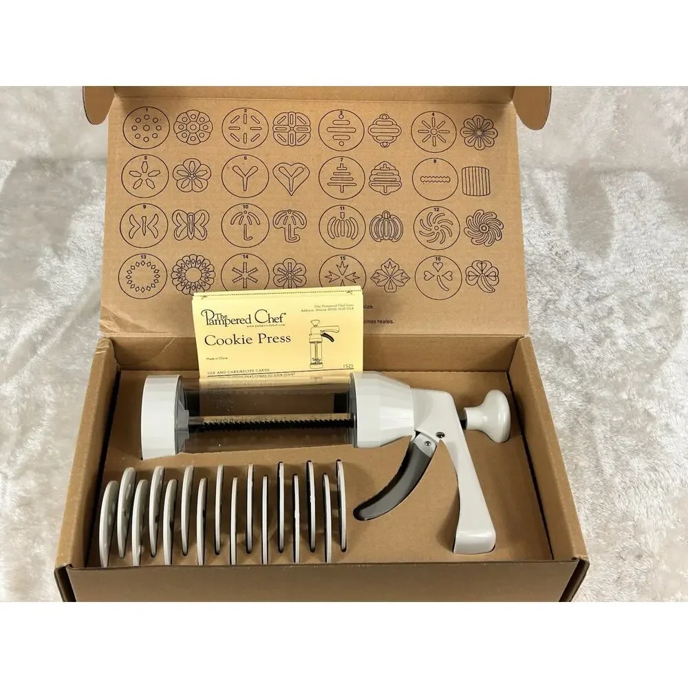 The Pampered Chef #1525 Cookie Press, Original Box - NEW Never Used - Complete